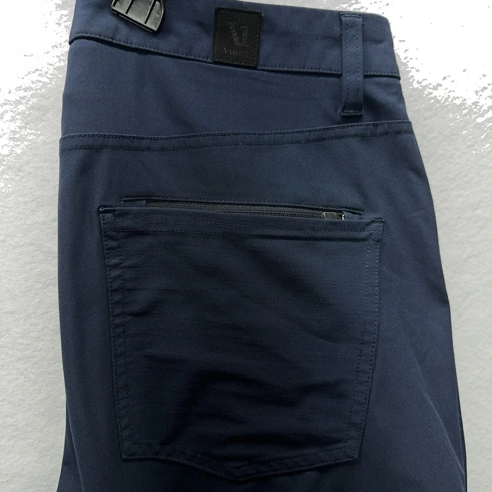 Vuori Pants Men 32 Short Slim Ink Navy Meta Ankle Stretch Comfort Office Outdoor